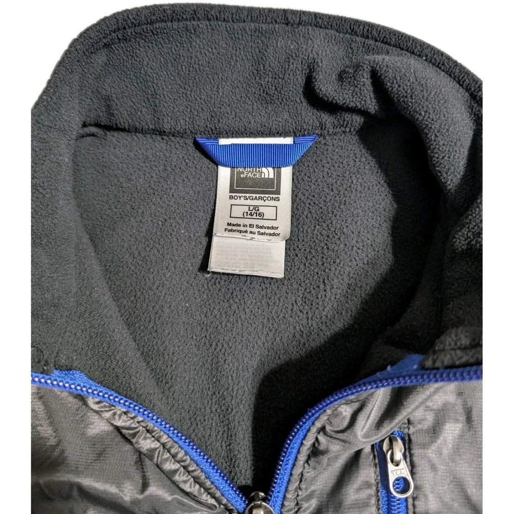 North Face Boys Denali Fleece Jacket L 14/16 Black Gray Blue Zip‎ – Cozy Legend